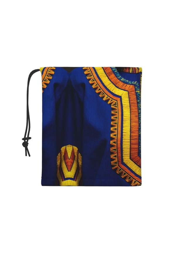 Men Women African Dashiki Tribal Neck Gaiter Winter Fleece Neck Scarf Thermal Face Scarf With Drawstring