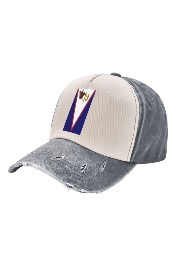 Men Women America Samoa Flag Distressed Twill Cotton Baseball Cap Vintage Adjustable Dad Hat