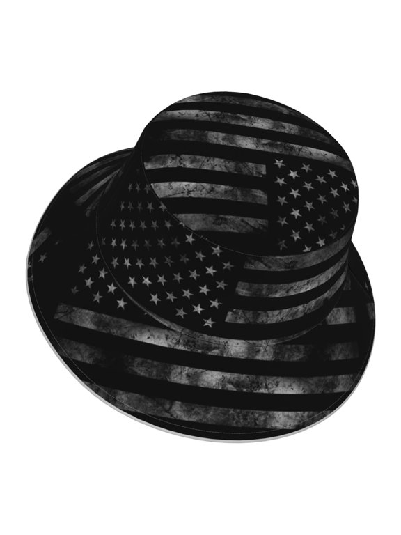 Men Women America Us Flag Retro Reflective Bucket Hat Reversible Runner Cap Visor Hat