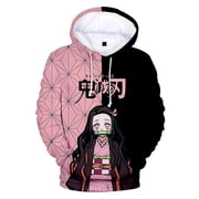 Men Women Anime Unisex Demon Slayer Hoodies 3D Printed Sport Sweatshirt -M