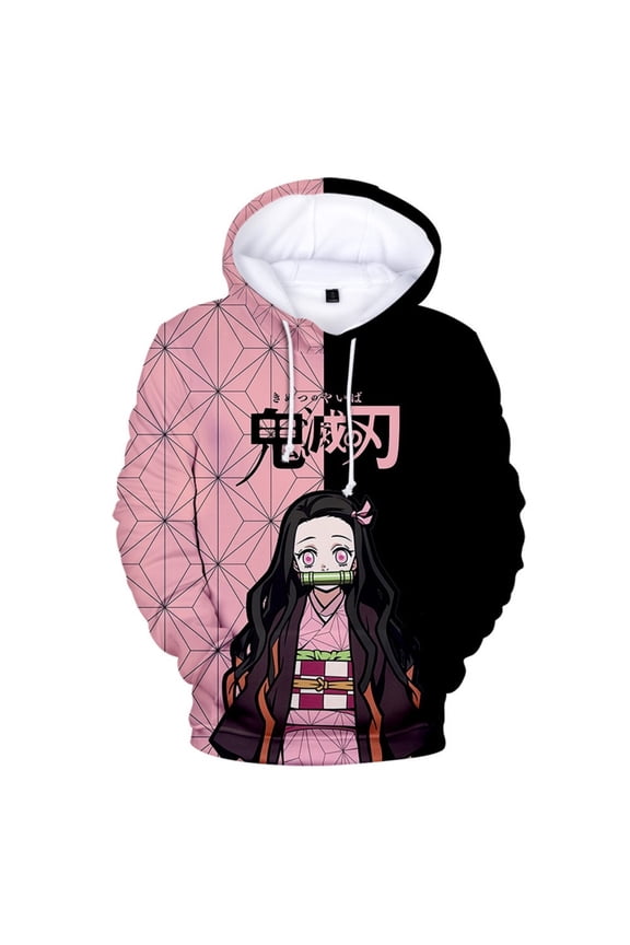 Men Women Anime Unisex Demon Slayer Hoodies 3D Printed Sport Sweatshirt -M