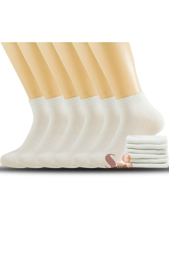 Men Women Ankle Athletic Quarter Low Cut Crew Cotton Socks Sport Size 9-11 10-13