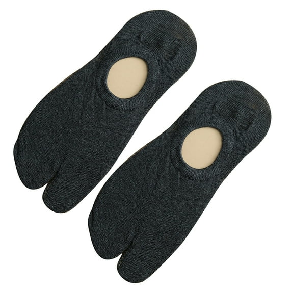 Men Women Ankle Socks, Fashion Casual Solid Color Soft Skin-friendly Cotton No Show Split Toe Non-slip Elastic Low-Cut Socks 1 Pair