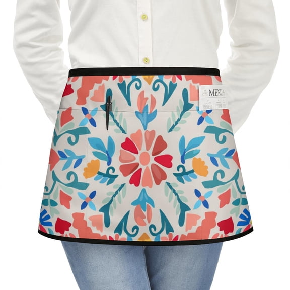 Men Women Aprons with Pockets Work Waist Apron Graffiti Bosch Half Apron