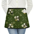 thumbnail image 1 of Men Women Aprons with Pockets Work Waist Apron Green Classical Floral Half Apron, 1 of 6