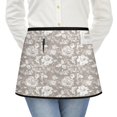 thumbnail image 1 of Men Women Aprons with Pockets Work Waist Apron Grey Embroidery Half Apron, 1 of 6