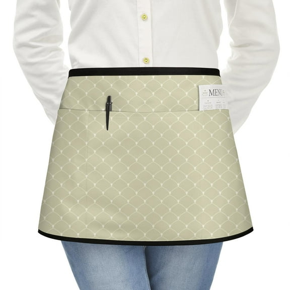 Men Women Aprons with Pockets Work Waist Apron Linen Half Apron