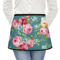 Men Women Aprons with Pockets Work Waist Apron Pioneer Colorful Floral Half Apron