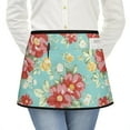 thumbnail image 1 of Men Women Aprons with Pockets Work Waist Apron Pioneer Colorful Floral Half Apron, 1 of 6