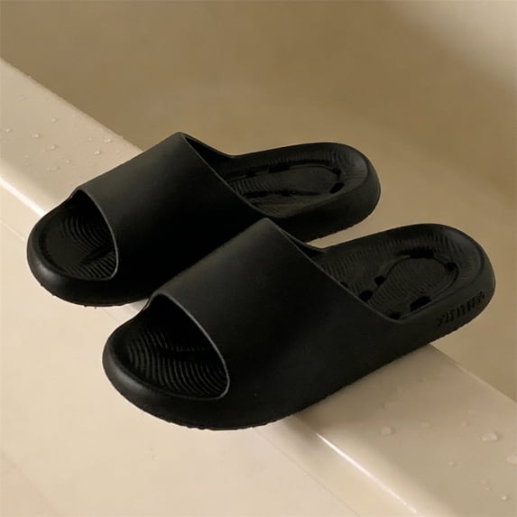 Men Women Arch Support Bathroom Slippers, Comfortable EVA Shower Sandals With Cutout Drainage Holes For Indoor Home Bathroom Daily Use Black