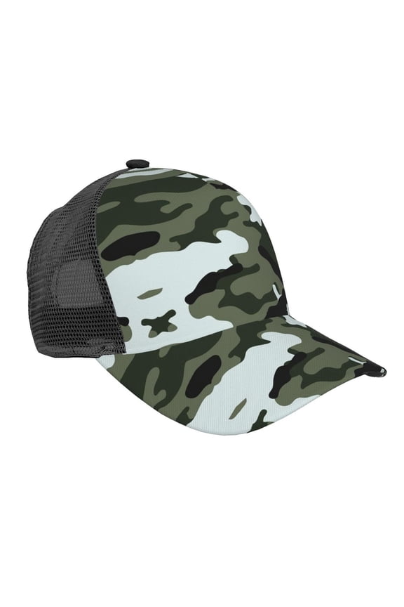 Men Women Army Camouflage Adjustable Trucker Hat Lightweight Mesh Back Baseball Cap One Size