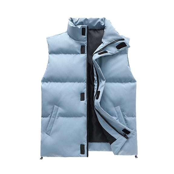 Men Women Autumn And Winter Fashion Casual Solid Color Zipper Sleeveless Padded Vest Top Features