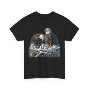 Men Women Bald Eagle Family Three Eaglets T-Shirt