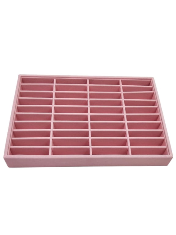 Men Women Bangle Bracelet Trays 40 Slot Compartment Box Showcase Display - Pink