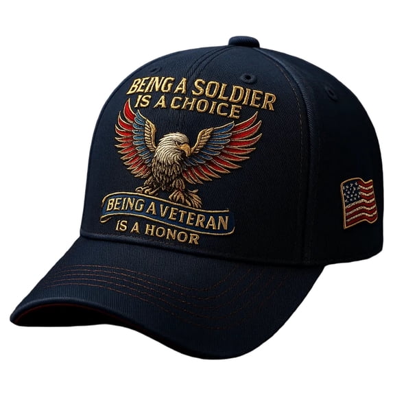 Men Women Baseball Cap, Veteran Pride Military Baseball Cap, Adjustable Eagle Printed Cap, Adjustable Patriotic Baseball Cap with Bald Eagle, Retro Washed Cap