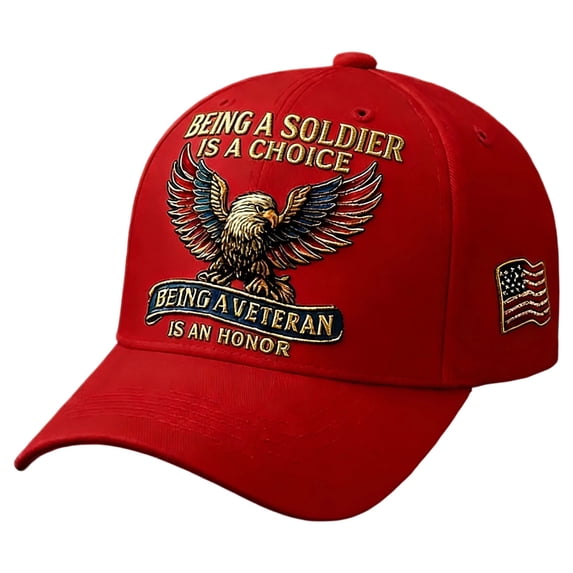 Men Women Baseball Cap, Veteran Pride Military Baseball Cap, Adjustable Eagle Printed Cap, Adjustable Patriotic Baseball Cap with Bald Eagle, Retro Washed Cap