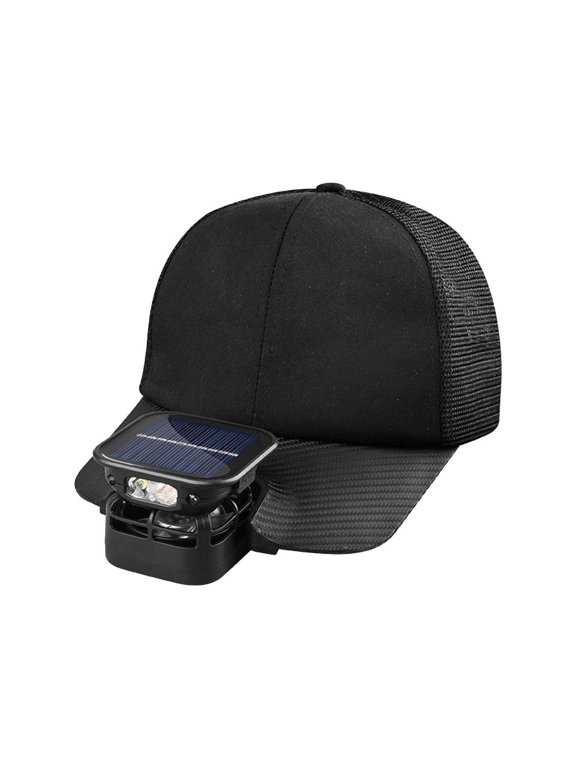 Men Women Baseball Hat with Solar Fan, Summer Wide Brim Sun Hat, Cooling Baseball Hat Fishing Camping Beach Hats with Solar Fans Summer Sun Hats