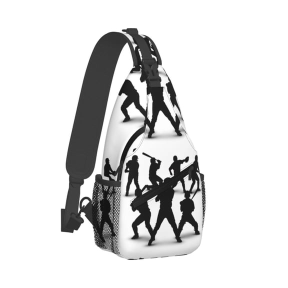 Men Women Baseball Players Pattern Outdoor Casual Travel Hiking Crossbody Chest Sling Bag