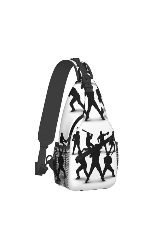 Men Women Baseball Players Pattern Outdoor Casual Travel Hiking Crossbody Chest Sling Bag