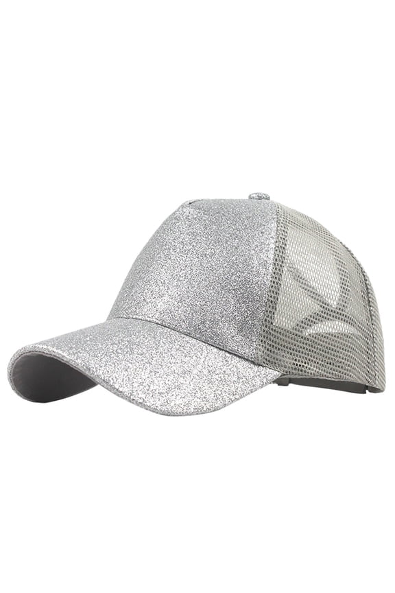 Men Women Baseball cap Ponytail Messy Buns Trucker Glitter Sun Hat for Men Women