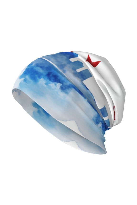 Men Women Beanie Skull Cap Chicagoan City Flag Art Slouchy Beanie Hat For Outdoor Running Work