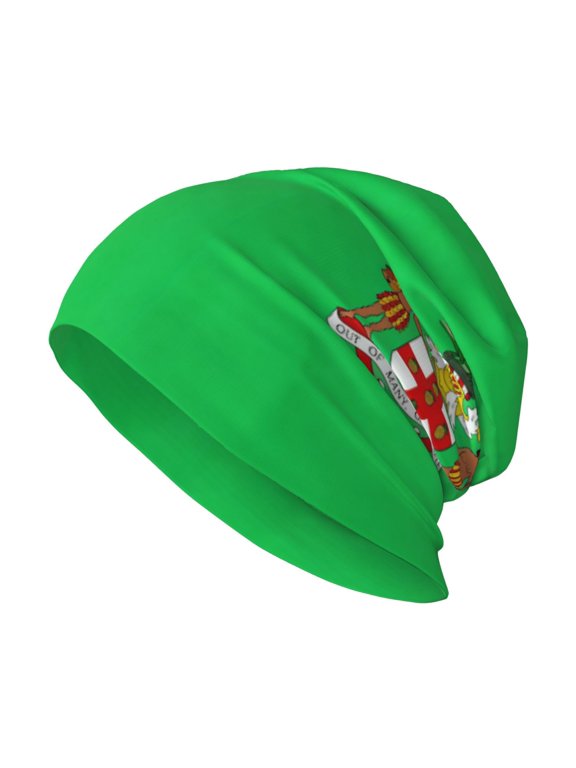 Men Women Beanie Skull Cap Coat Of Arms Of Jamaica Slouchy Beanie Hat For Outdoor Running Work