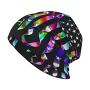 Men Women Beanie Skull Cap Fight Leukemia Cancer Awareness Slouchy Beanie Hat For Outdoor Running Work