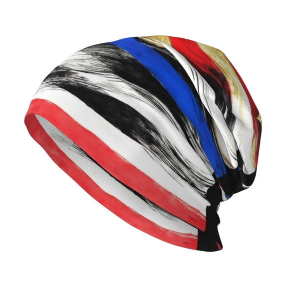 Men Women Beanie Skull Cap Flag Thin Blue Line Flag Slouchy Beanie Hat For Outdoor Running Work