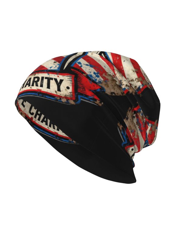 Men Women Beanie Skull Cap Freemason Flag Faith Hope Charity Slouchy Beanie Hat For Outdoor Running Work