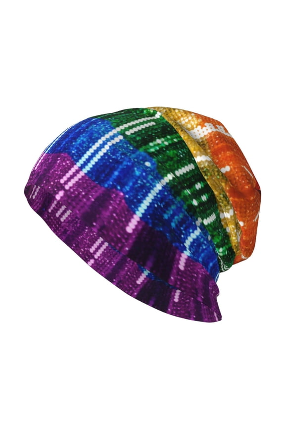 Men Women Beanie Skull Cap Gay Pride Rainbow Flag Slouchy Beanie Hat For Outdoor Running Work