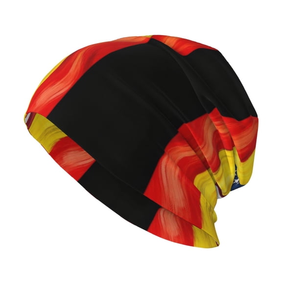 Men Women Beanie Skull Cap German America Flag Slouchy Beanie Hat For Outdoor Running Work