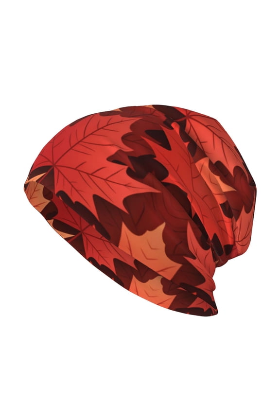 Men Women Beanie Skull Cap Maple Leaf Canada Slouchy Beanie Hat For Outdoor Running Work
