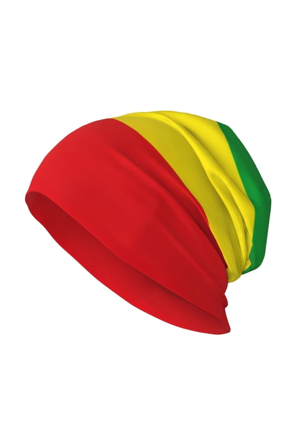 Men Women Beanie Skull Cap Rastafari Flag Slouchy Beanie Hat For Outdoor Running Work