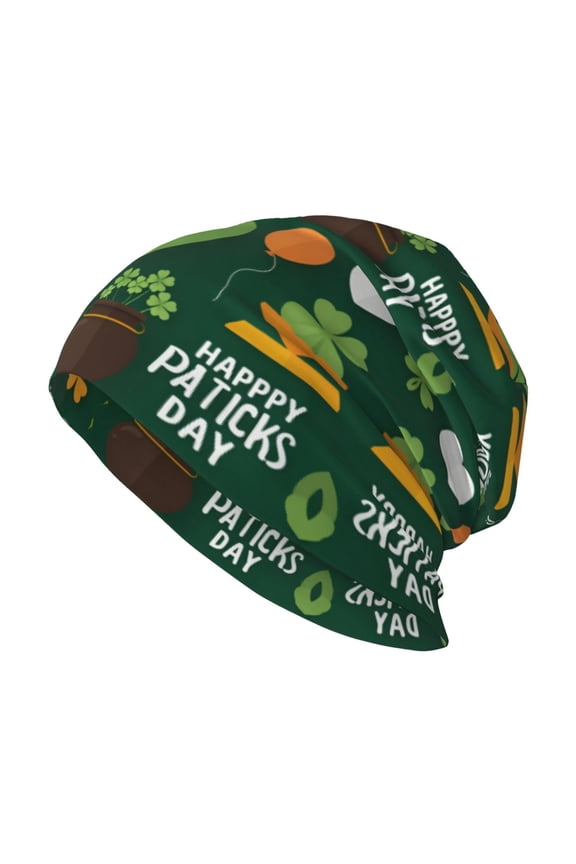Men Women Beanie Skull Cap Saint Patrick'S Day Slouchy Beanie Hat For Outdoor Running Work