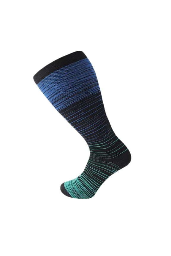 For Men And Women Big Size Sport Socks Performance Compression Mid-Calf Socks Breathable Gradient Outdoor Socks Athletic Support Wear For Running Training