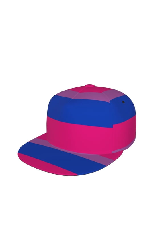 Men Women Bisexual Pride Flag Flat Bill Hip Hop Visor Snapback Hat Adjustable Baseball Cap