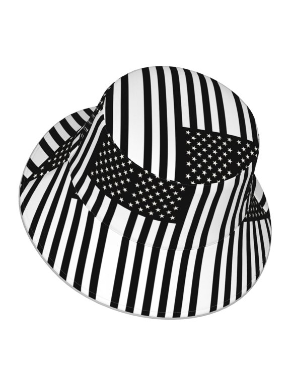 Men Women Black America Flag Reflective Bucket Hat Reversible Runner Cap Visor Hat