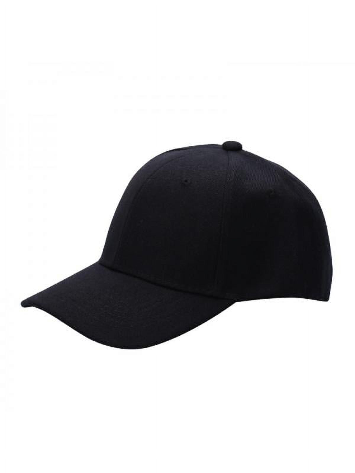 Men Women Black Baseball Cap Adjustable Curved Visor Hat - Walmart.com