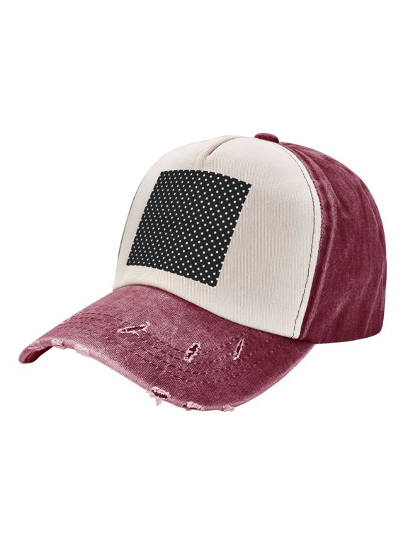 Men Women Black Polka Dot Baseball Cap Golf Dad Hat Adjustable Low Profile Cotton Hat