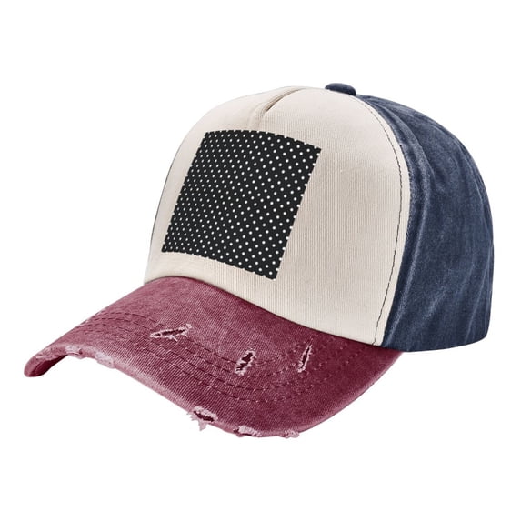 Men Women Black Polka Dot Baseball Cap Golf Dad Hat Adjustable Low Profile Cotton Hat