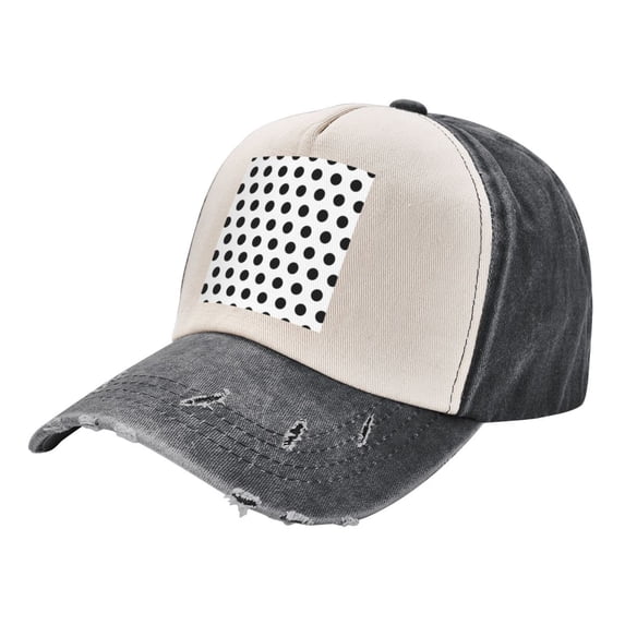 Men Women Black Polka Dot Pattern Baseball Cap Golf Dad Hat Adjustable Low Profile Cotton Hat
