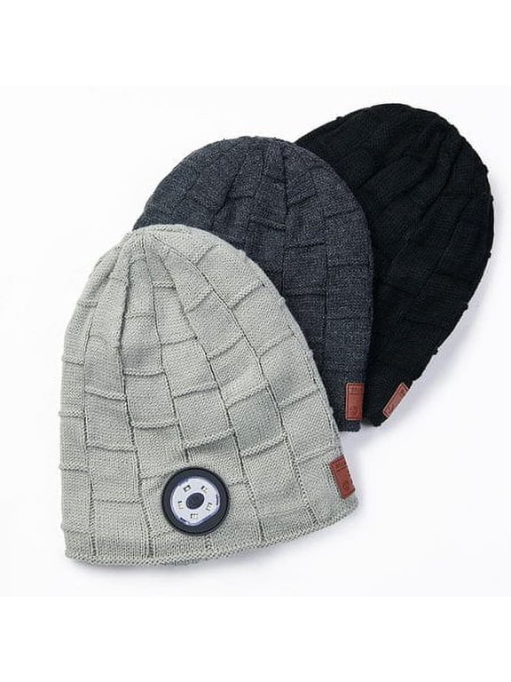 Men Women Bluetooth Beanie, Bluetooth 5.0 Wireless Winter Warm Knit Hats Cap, Mic and HD Speakers, Gifts for Outdoors Family Thanksgiving Christmas , Unisex Christmas Gift (Gery)