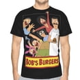 thumbnail image 1 of Men Women Bob's Burgers Shirts Short Sleeve Cosplay Adults Anime T-Shirts Crew Neck 3D Printed Tee Tops, 1 of 8