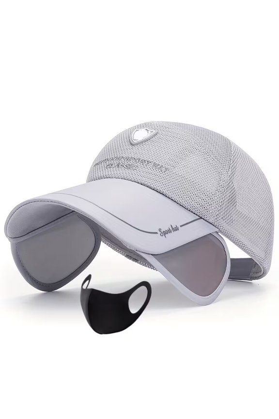 Men Women Breathable Mesh Baseball Cap with Extended Adjustable Brim for Outdoor Fishing Hiking Sun Protection
