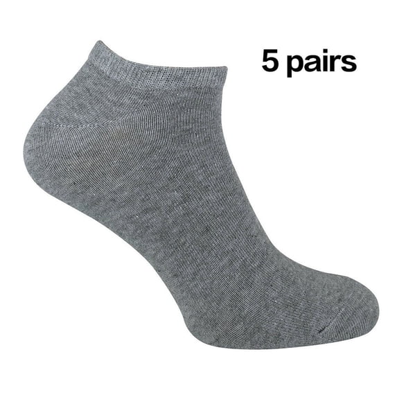 Men Women Breathable Socks Summer Casual Shallow Boat Sock Solid Invisible Socks, 5 Pairs, Black 5 Pairs & Grey