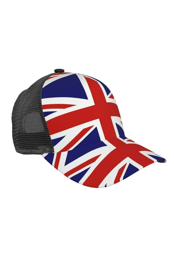 Men Women British Flag Britain English England Adjustable Trucker Hat Lightweight Mesh Back Baseball Cap One Size