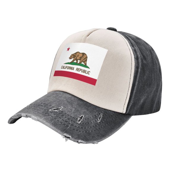 Men Women California Flag Baseball Cap Golf Dad Hat Adjustable Low Profile Cotton Hat