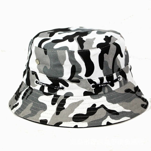 Men Women Camouflage Bucket Hat Cotton Fishing Sun Summer Outdoor Camping Cap
