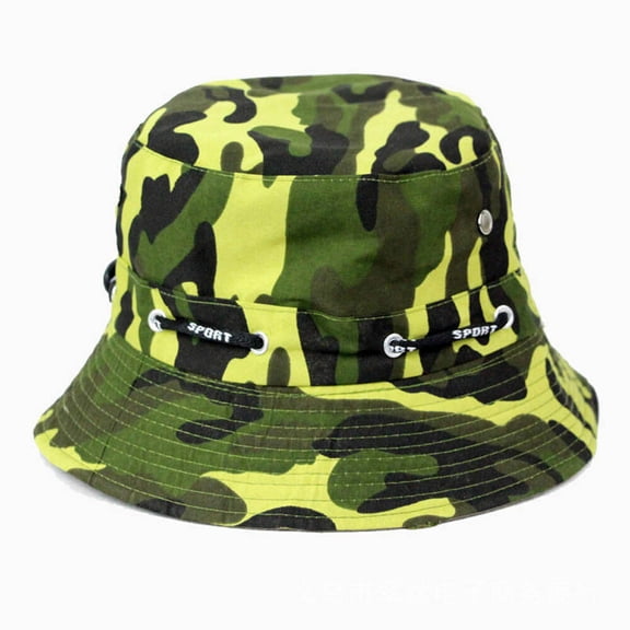 Men Women Camouflage Bucket Hat Cotton Fishing Sun Summer Outdoor Camping Cap