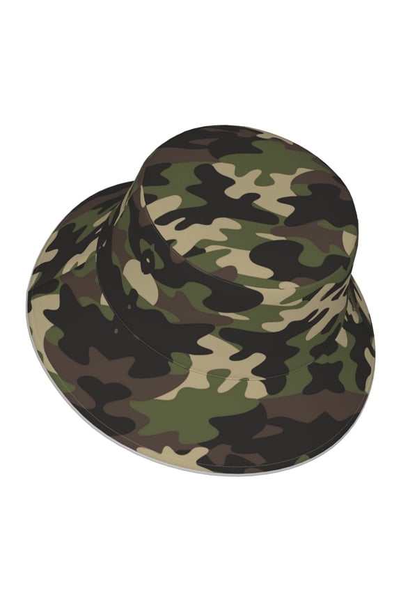 Men Women Camouflage Print Pattern Reflective Bucket Hat Reversible Runner Cap Visor Hat